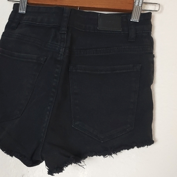 BDG Dree Shorts High Rise Cheeky Distressed Black Size 25 - Picture 9 of 16
